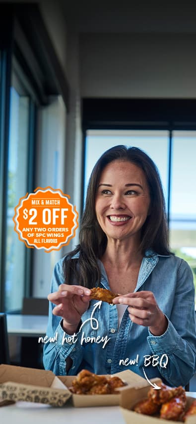 $2 off any two orders of 5-piece wings - Mobile