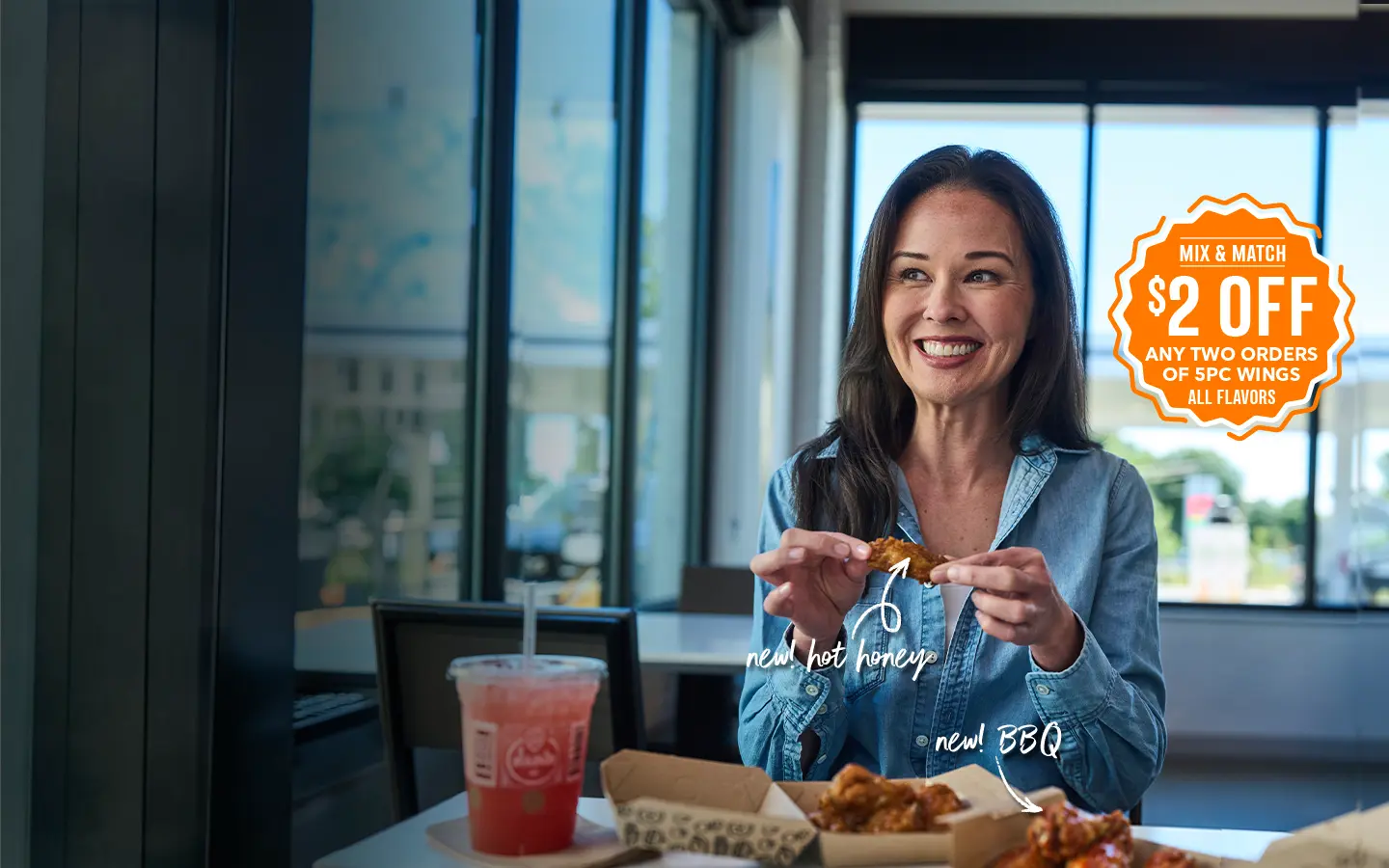 $2 off any two orders of 5-piece wings - Desktop