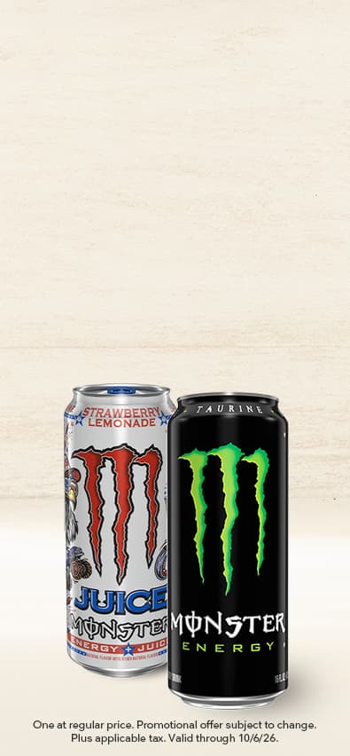 Get two 16 ounce Monster drinks and get a third 16 ounce Monster drink for free - Mobile